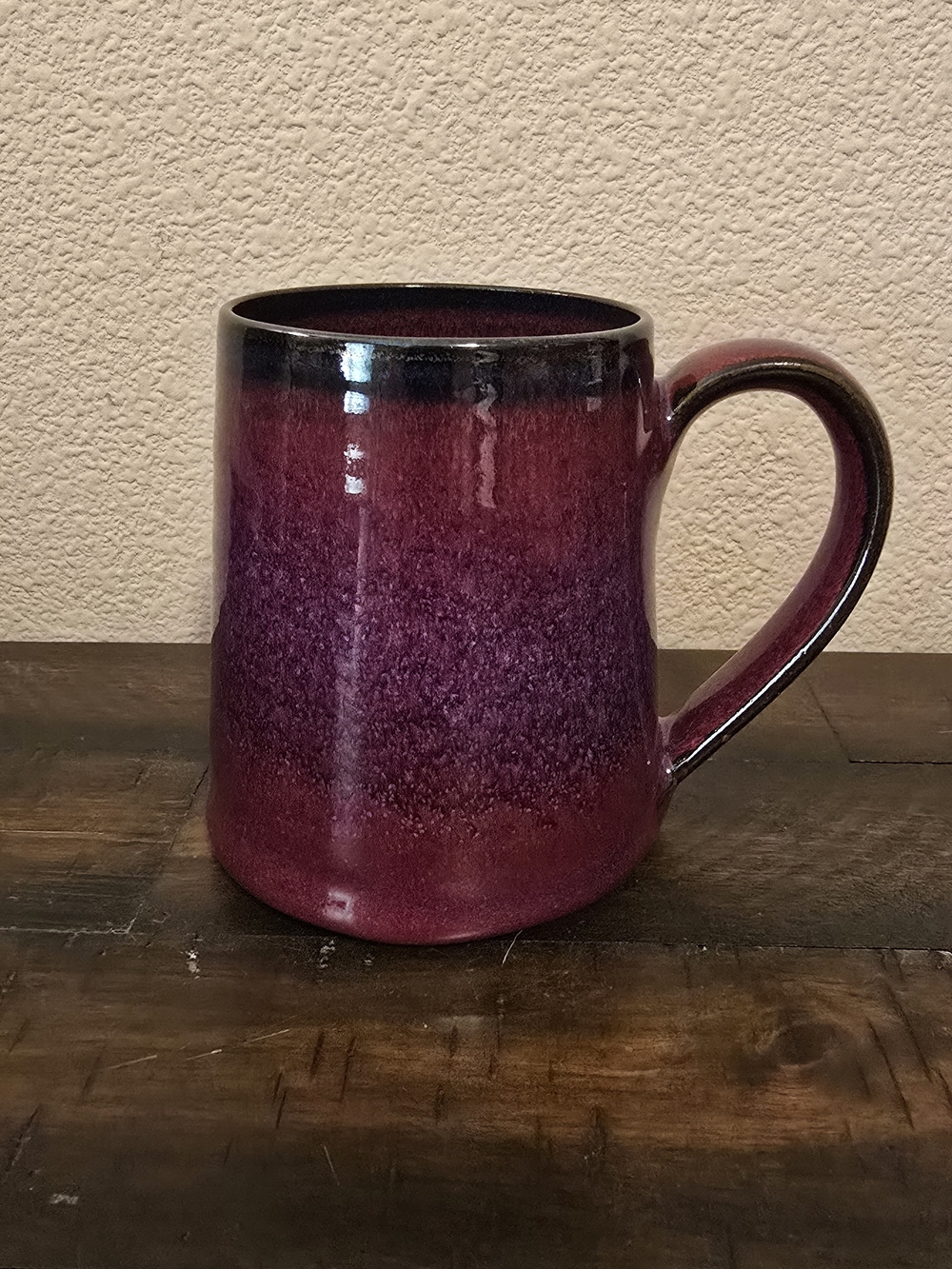 Handcrafted Ceramic Mug in Ombre Plum and Deep Purple